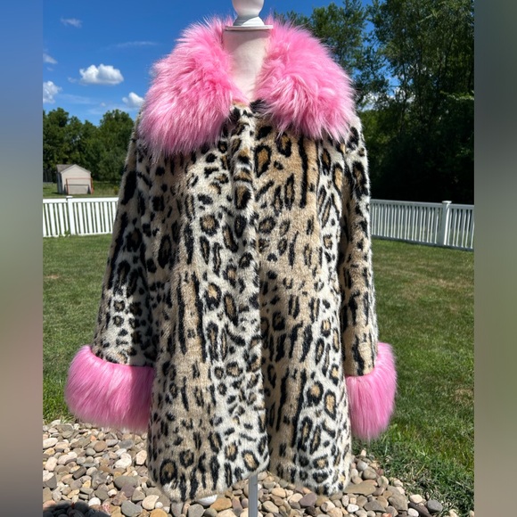 dELiA*s Jackets & Blazers - Delia’s x Dolls Kill Leopard Faux Fur Jacket Hot Pink Fur y2k iconic 1X